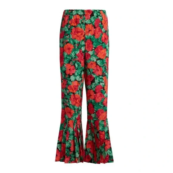New! GUCCI 100% Silk Floral Snake Print Brocade Pants - Picture 2 of 11